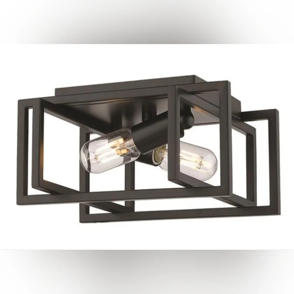 Golden Lighting Tribeca  Flush Mount Light - Black